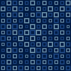Abstract Geometric Pattern with Small and Large Squares. Design Element for Backdrops, Web Banners or Wallpaper in Blue Colors.