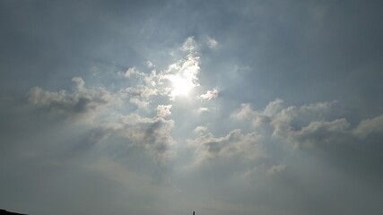 Beautiful and dramatic blue sky