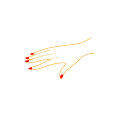 Contour line illustration of hand for  beauty salons, cosmetics. 