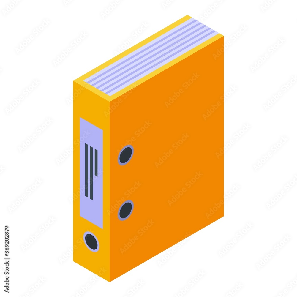 Poster office map storage document icon. isometric of office map storage document vector icon for web desig