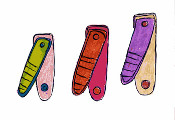 vector illustration of a set of Nail clippers ,nail clippers isolated icon. simple element illustration from hygiene concept icons. nail clippers editable logo sign symbol design on white background. 