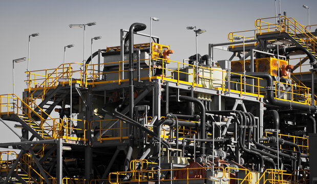 Processing Plant At Lithium Mine In Western Australia. Mechanical Processing Used To Refine Lithium Spodumene Concentrate.