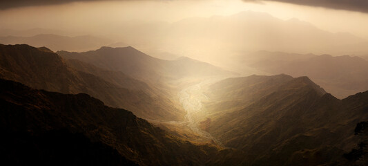 Mountain views around the Al-Hada resort city in western Saudi Arabia  