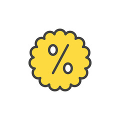 Discount icon. Color vector icon.