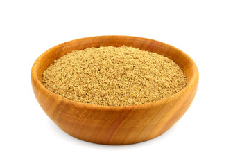 Ground Milk Thistle Seed Herb (Silybum Marianum Powder) Isolated on White Background.
