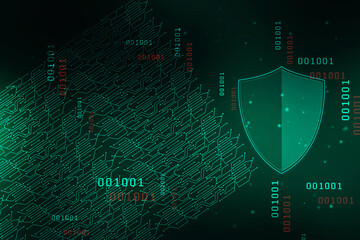 2d illustration Security concept - shield 
