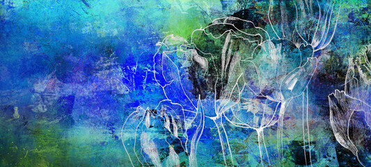 tulpen zeichnung blumen trauer konzept karte