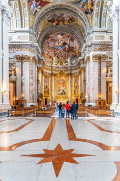 Picturesque interior of church of St. Ignatius of Loyola at Campus Martius