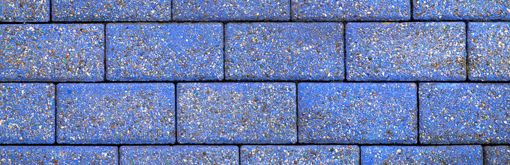 Blue brick floor. Panorama. Background and texture.	