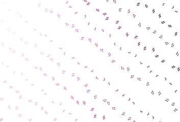 Light Pink vector template with musical symbols.