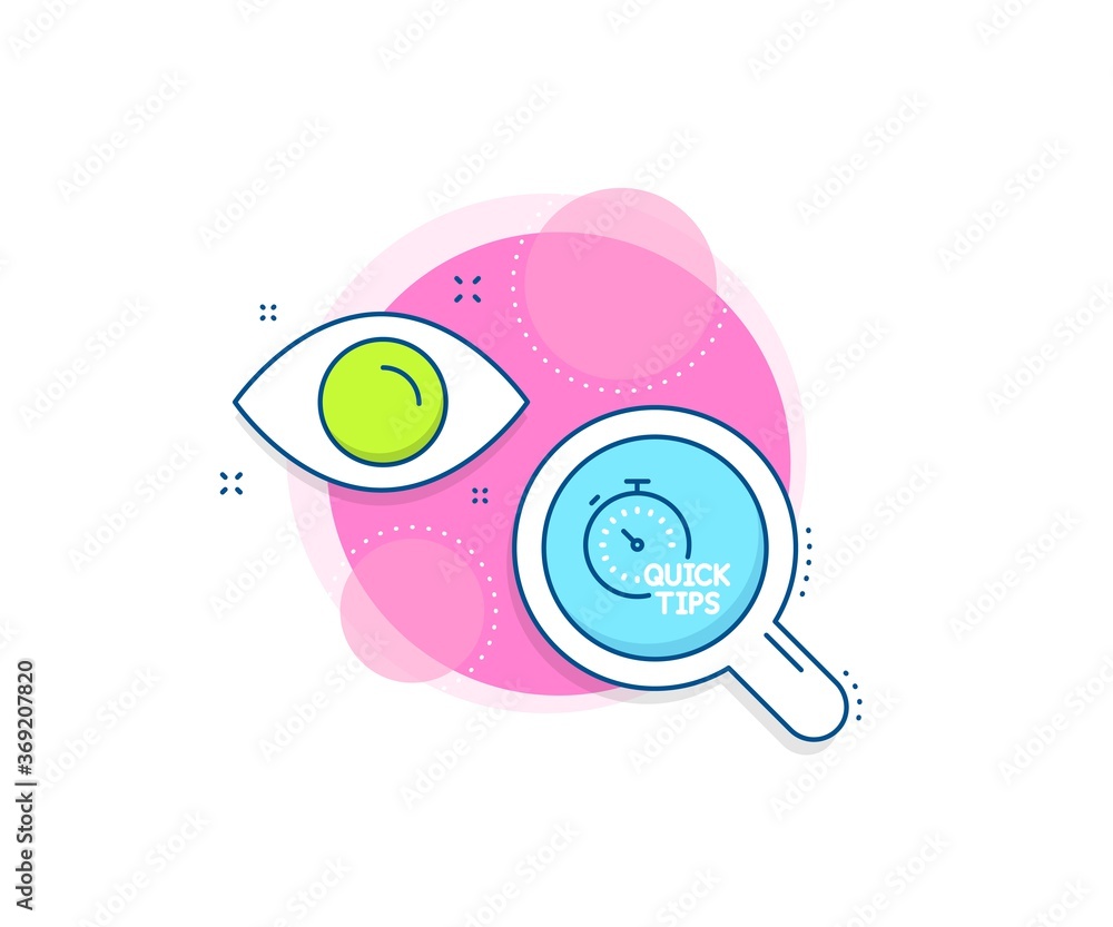 Poster helpful tricks sign. research complex icon. quick tips line icon. tutorials with timer symbol. analy