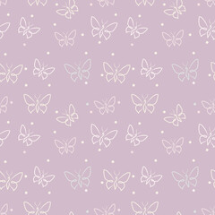 purple butterflies seamless pattern