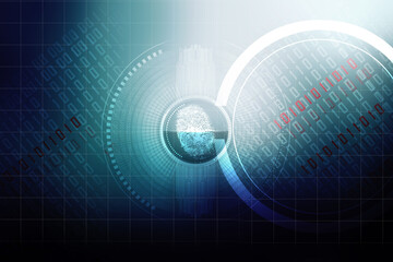 
Fingerprint Scanning Technology Concept 2d Illustration