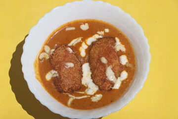 Malai kofta curry, made with cottage cheese, potatoes, cream, dry fruits, Indian food