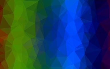 Dark Multicolor, Rainbow vector polygon abstract layout. A sample with polygonal shapes. Textured pattern for background.