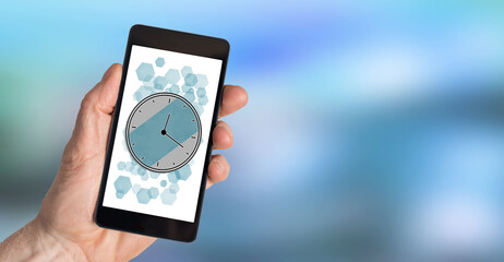 Time management concept on a smartphone