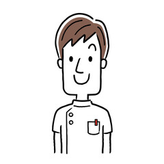 Vector illustration material: smiling young male nurse