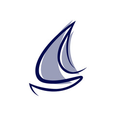 Abstract sailboat vector business template concept illustration