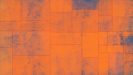 autumn orange blue color block isometric geometric pattern abstract background