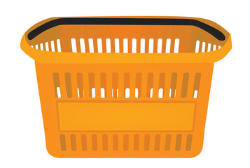 Orange supermarket basket. vector illustration