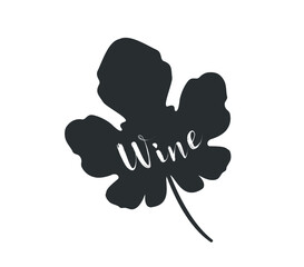 Wine leaf. Wine logo . Grape leaf icon. 