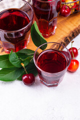Fresh cherry juice. Summer drink