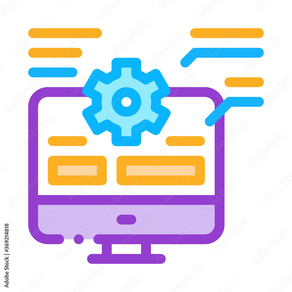 Poster web site technician characteristics icon vector. web site technician characteristics sign. color sym