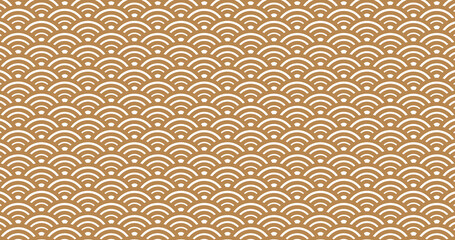 Chinese new year. Vector gold abstract design. Japanese traditional background with waves