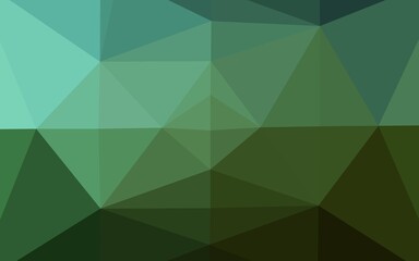 Obraz premium Dark Green vector blurry triangle texture. A sample with polygonal shapes. Completely new template for your business design.