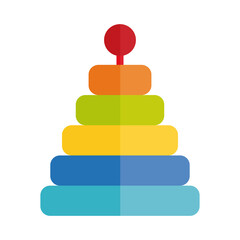 cartoon pyramid toy object for small children to play, flat style icon