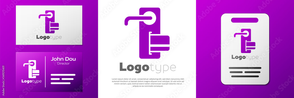 Poster logotype digital door lock with wireless technology for unlock icon isolated on white background. do