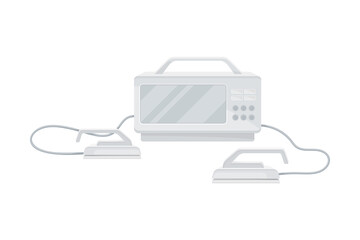 Obraz premium Defibrillator as Life Saving Device with Monitor Vector Illustration