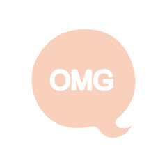 slang bubbles concept, speech round bubble with omg word, line fill style