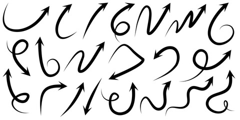 set of hand drawn arrows .Vector doodle design elements. Illustration on white background.for business infographic, banner, web and concept design.