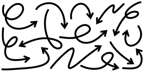 set of hand drawn arrows .Vector doodle design elements. Illustration on white background.for business infographic, banner, web and concept design.