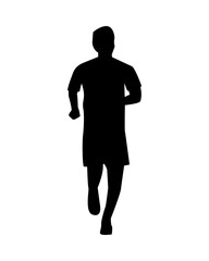 athletic man practicing running sport silhouette