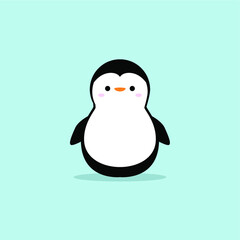 merry christmas cute penguin character vector