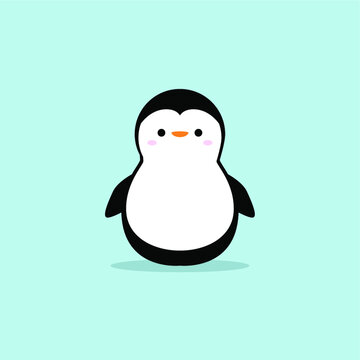 merry christmas cute penguin character vector