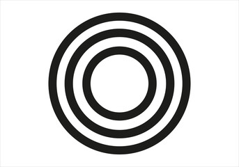 Icono de vitrocerámica con círculos concéntricos negros sobre fondo blanco  - obrazy, fototapety, plakaty