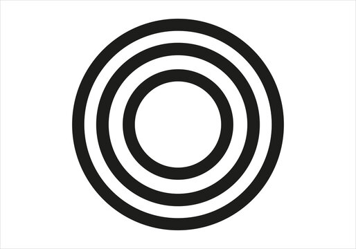 Icono de vitrocerámica con círculos concéntricos negros sobre fondo blanco 