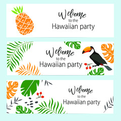 Vector set of invitation cards for hawaiian party  © olga