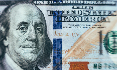 Macro One Hundred Dollar Bills