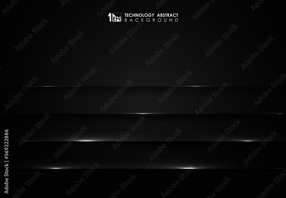 Poster abstract black tech design of template pattern artwork overlap background. illustration vector eps10
