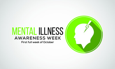 Mental Health Awareness week an annual campaign highlighting awareness of mental health observed each year during the first full week of October. Vector design illustration.