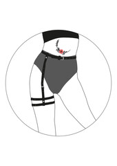 beautiful body in lingerie and harness