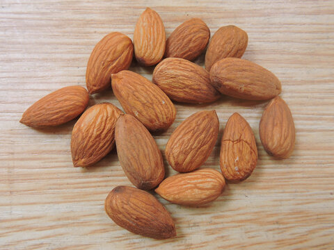 Almond nuts in isolated background. 