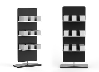 Display stand, retail display stand for product , display stands isolated on white background. 3d illustration