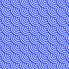 Blue Wave Seamless Pattern