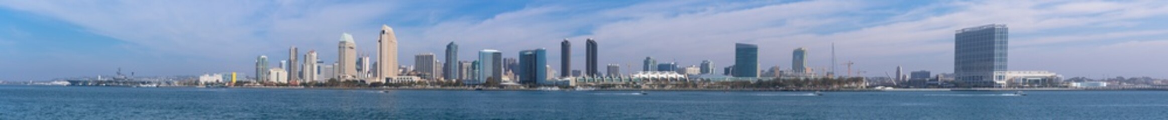 San Diego Waterfront as seen from Coronado Island, California, USA - obrazy, fototapety, plakaty