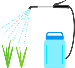 薬品を噴霧される農作物